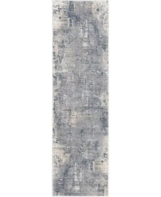 Premium Rustic Textures RUS06 Gray and Beige 2'2" x 7'6" Runner Rug