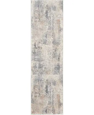 Rustic Textures RUS05 Beige and Gray 2'2" x 7'6" Runner Rug Reduced Price
