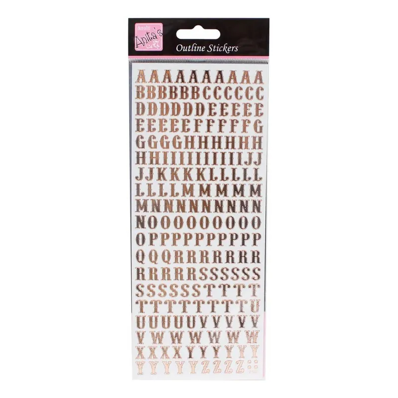 Instant Buy Anita's Rose Gold Traditional Alphabet Outline Stickers