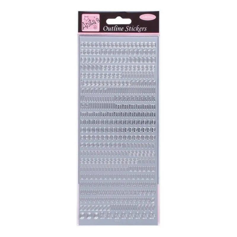 Holiday Sale Anita's Silver Lowercase Alphabet Outline Stickers