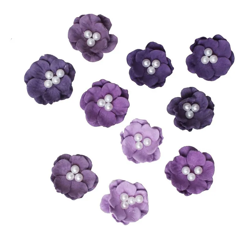 Trusted Brand Purple Pearl Blossom Paper Flowers 20 Pack