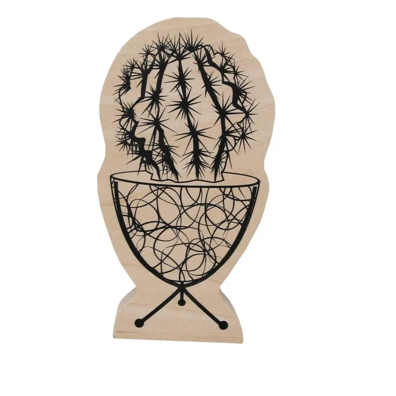 Buy Direct Cactus Wooden Stamp 10cm x 5.3cm
