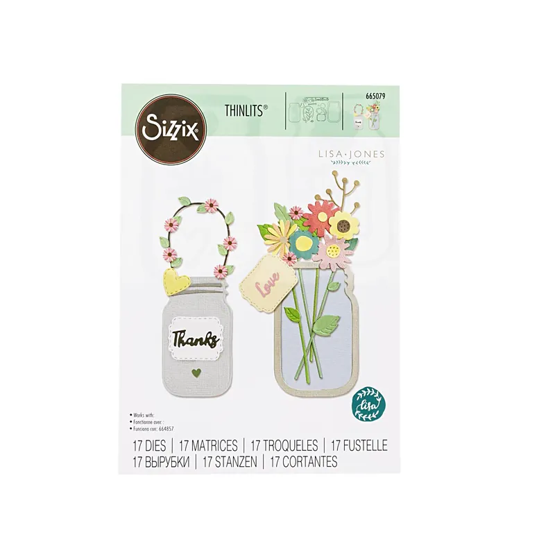 Sizzix Thinlits Jar of Flowers Dies 17 Pieces In Demand