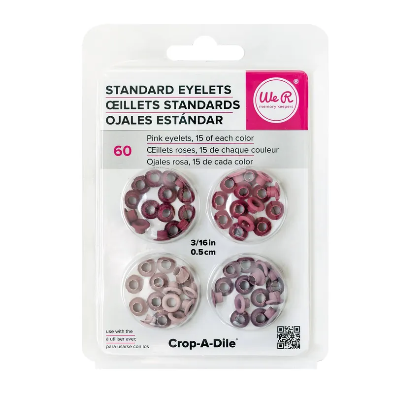 Limited Edition We R Makers Pink Standard Eyelets 60 Pack