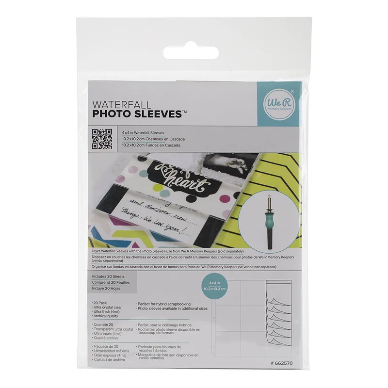 We R Makers Waterfall Photo Sleeves 4 x 4 Inches 20 Pack Final Sale