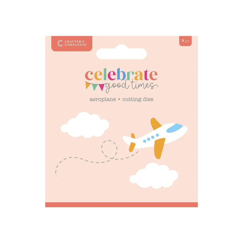 Crafter’s Companion Celebrate Good Times Aeroplane Die Set 9 Pieces Same Day Shipping