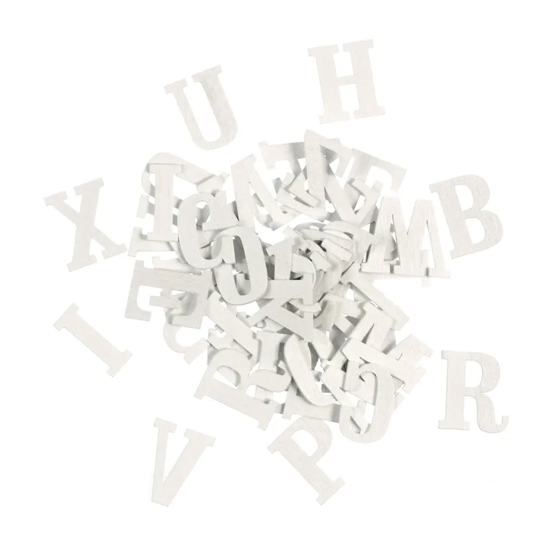 Next Day Delivery White Wooden Letters 52 Pieces