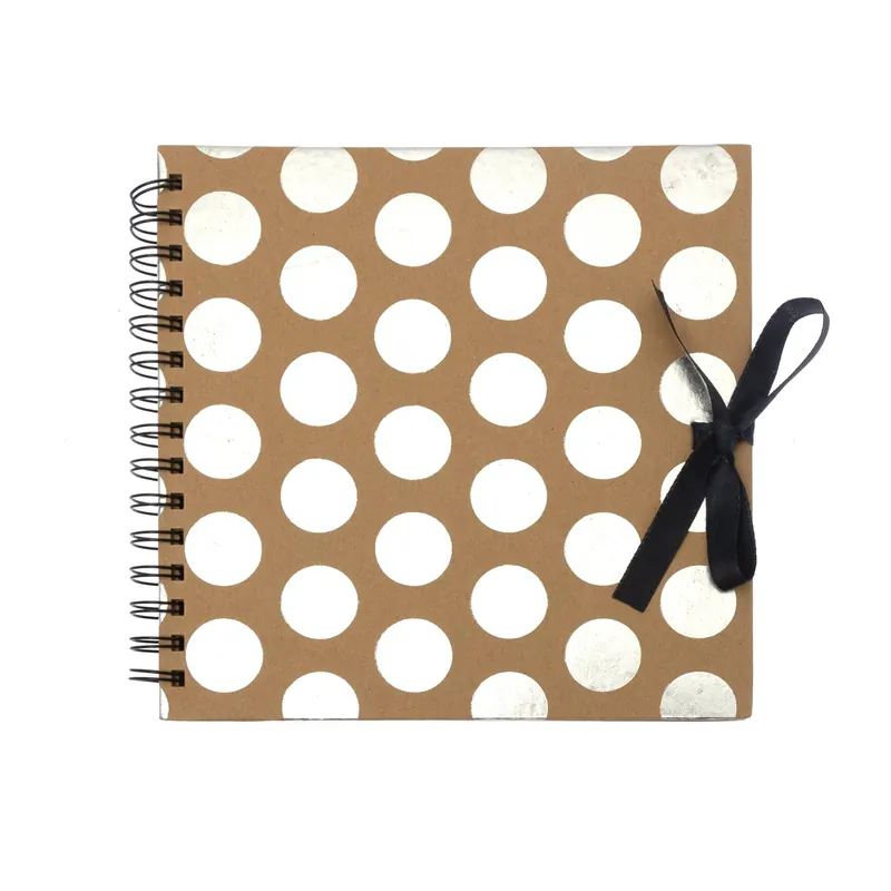 Spiral Bound Foil Silver Dot Scrapbook 8 x 8 Inches Top Pick