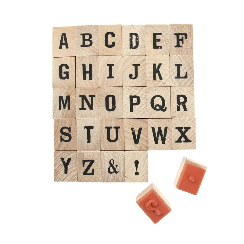 Flash Sale Bold Alphabet Wooden Stamp Set 30 Pieces
