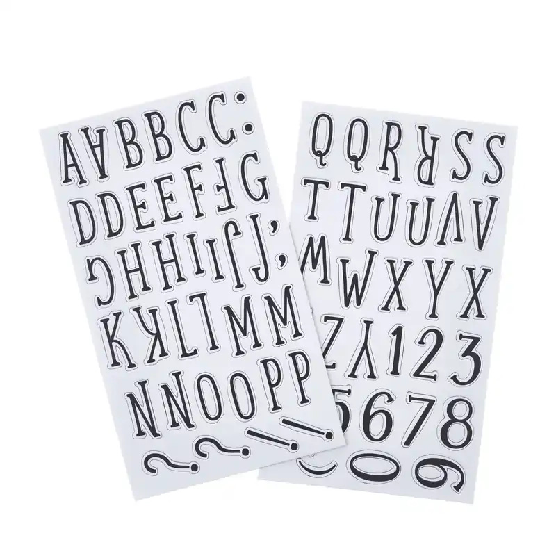 Limited Edition Black Handwriting Alphabet Chipboard Stickers 72 Pieces