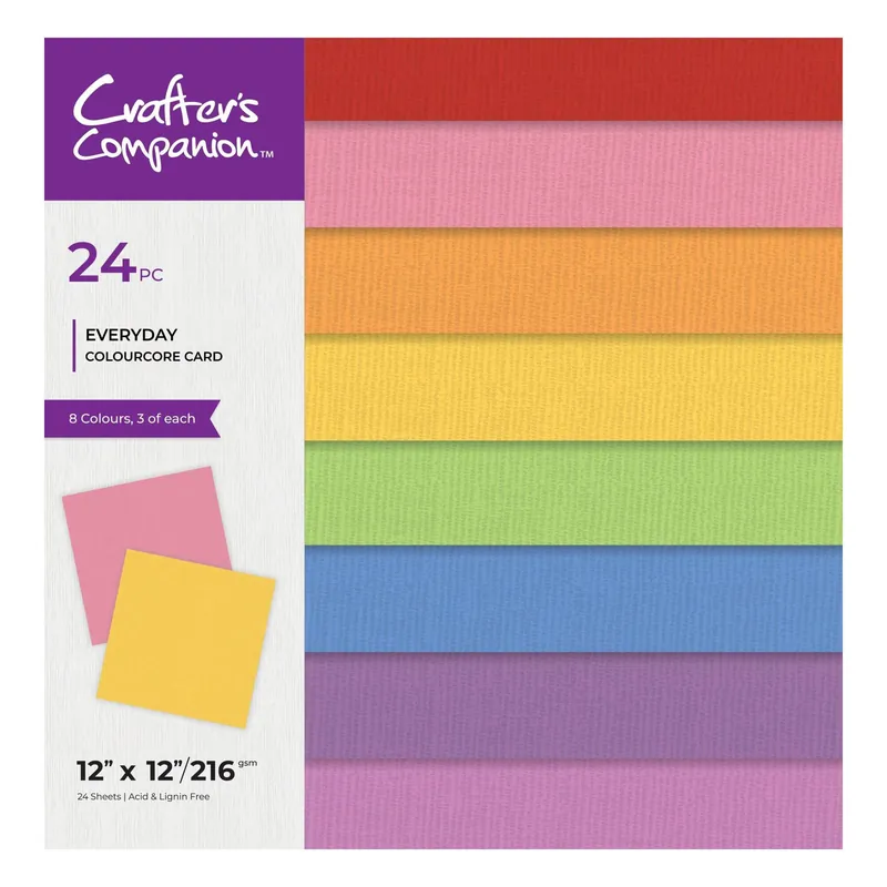 Factory Price Crafter’s Companion Bright ColourCore Card 12 x 12 Inches 24 Pack