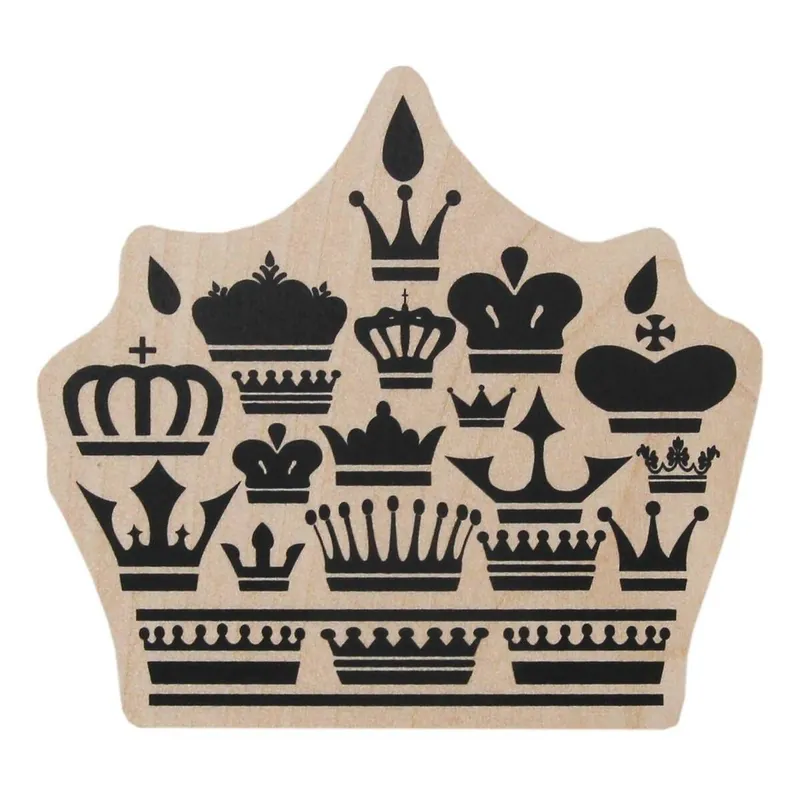 Original Crown Wooden Stamp 8cm x 8.8cm