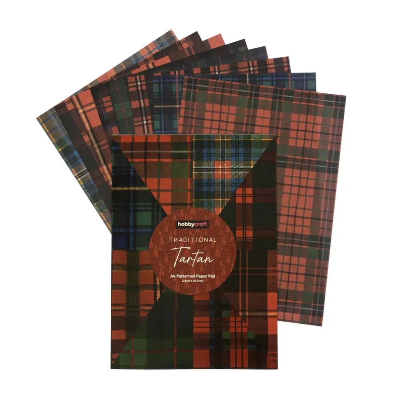 Cheap Christmas Tartan A4 Paper Pad 24 Sheets