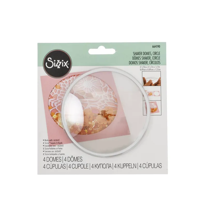 Markdown Sizzix Circle Shaker Domes 3.5 Inches 4 Pack