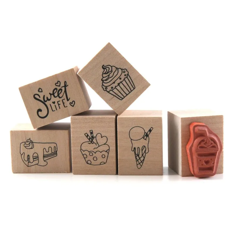 Money Back Guarantee Sweet Treats Wooden Stamp Set 6 Pieces