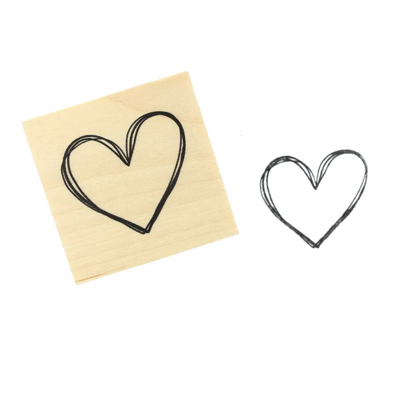 Heart Outline Wooden Stamp 3.8cm x 3.8cm Don’t Miss Out
