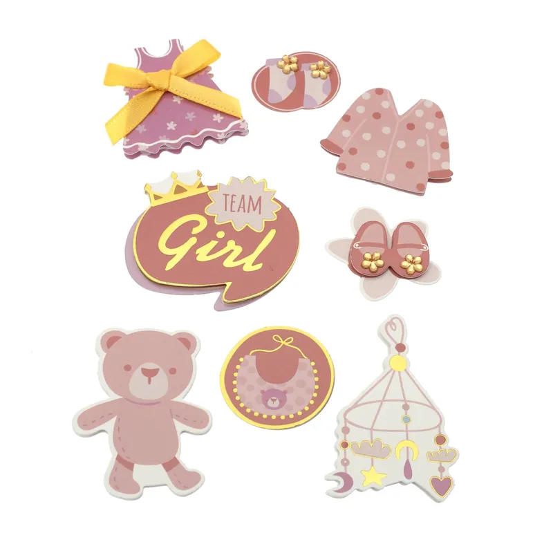 Baby Pink Card Toppers 8 Pack Save Now