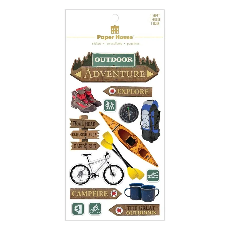 Latest Paper House Outdoor Adventure 3D Stickers 15 Pieces