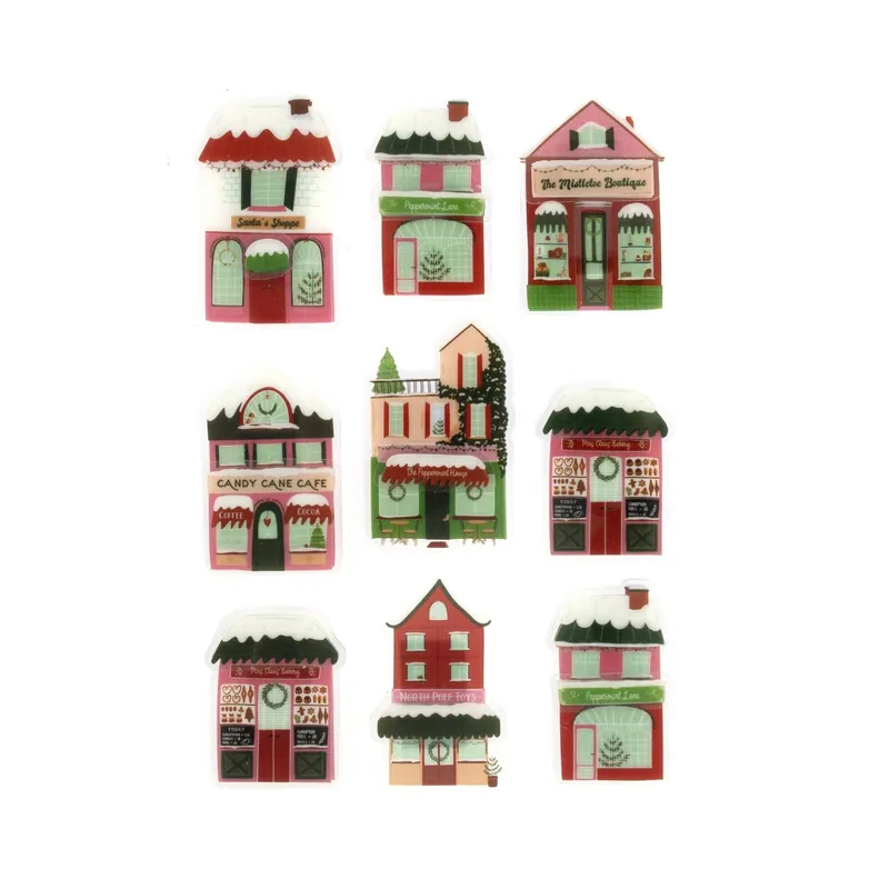 Christmas Shop Front 3D Stickers 9 Pack Hassle-Free Returns