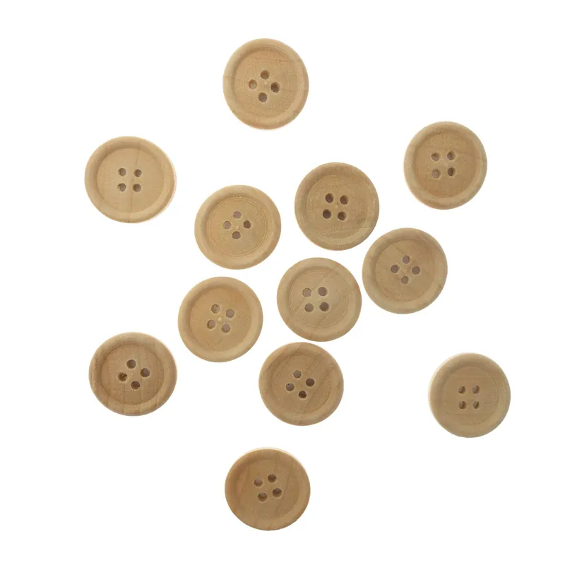 Must Have Natural Wooden Button Embellishments 12 Pack