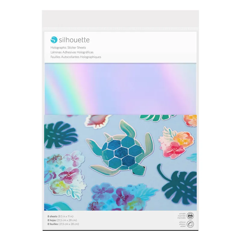 Silhouette Holographic Sticker Sheets 8.5 x 11 Inches 8 Pack Secure Checkout