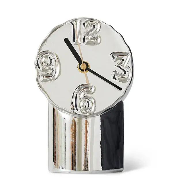 Super Sale Retro ceramic clock 17.5 cm, Chrome