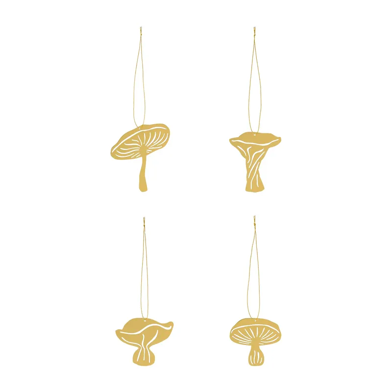 Instant Buy Fungi hanging decorations 4 pieces, Brass