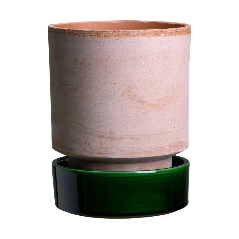 Luxury Hoff pot, Ø14 cm, Raw Rosa-Emerald Green