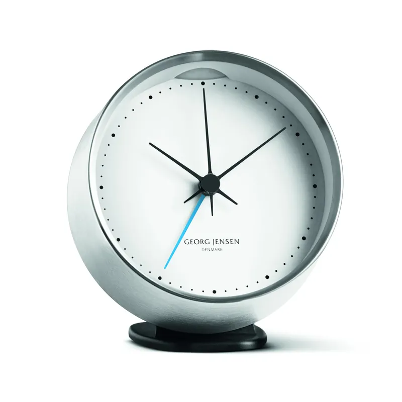 Koppel tabletop clock 10 cm, white-stainless steel Viral