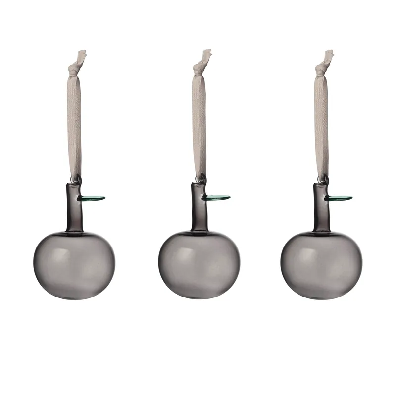 Iittala glass apple Ø6 cm 3-pack, Gray Secure Checkout