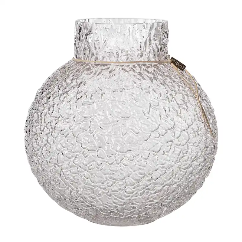 Ernst structure glass vase clear, Ø29 cm Express Delivery