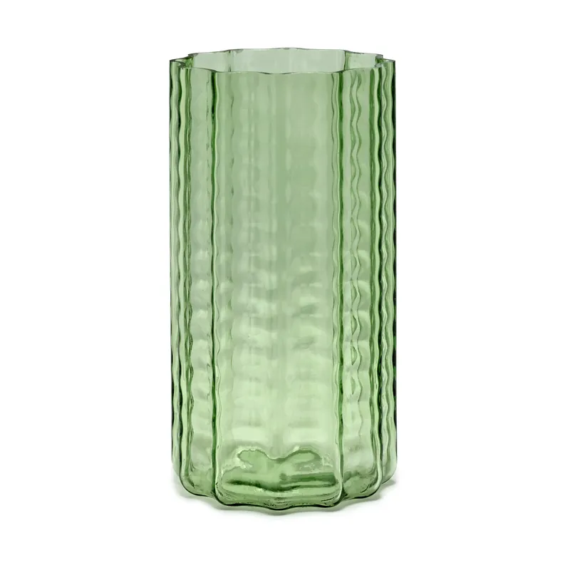 Waves 02 vase 28 cm, Green-clear Best Price