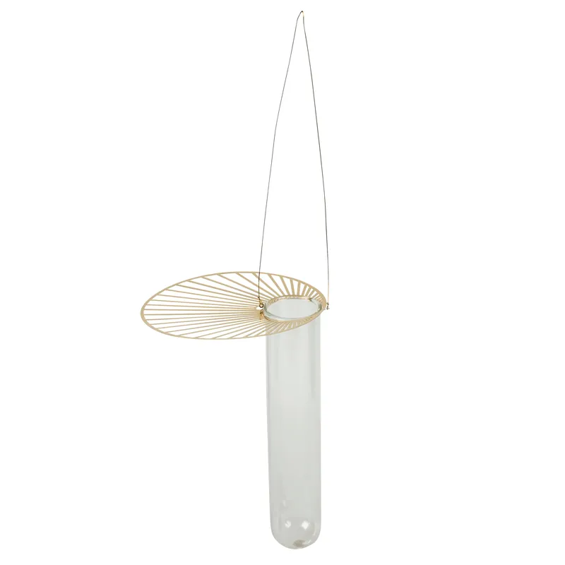 Sun hanging vase 15 cm, clear-gold Premium