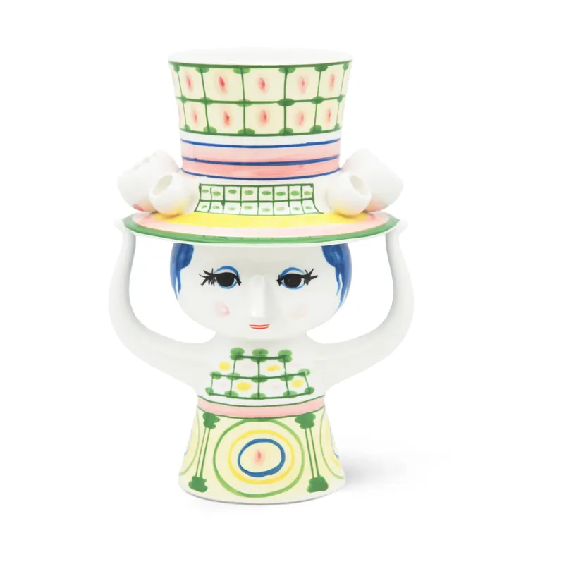 Lady with hat vase H24.5 cm, Green Today Only