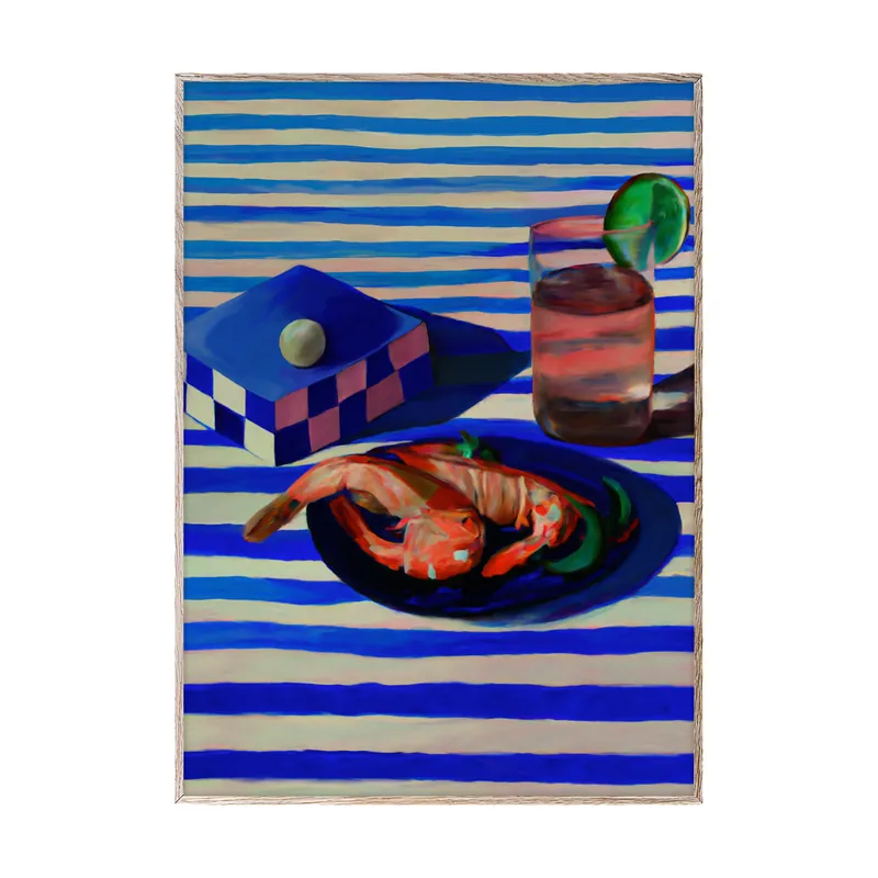 Shrimp & Stripes poster, 30x40 cm Time-Limited