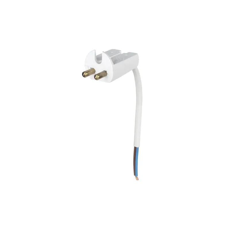 Lamp plug, White, with cable 11 cm, ungrounded Super Sale