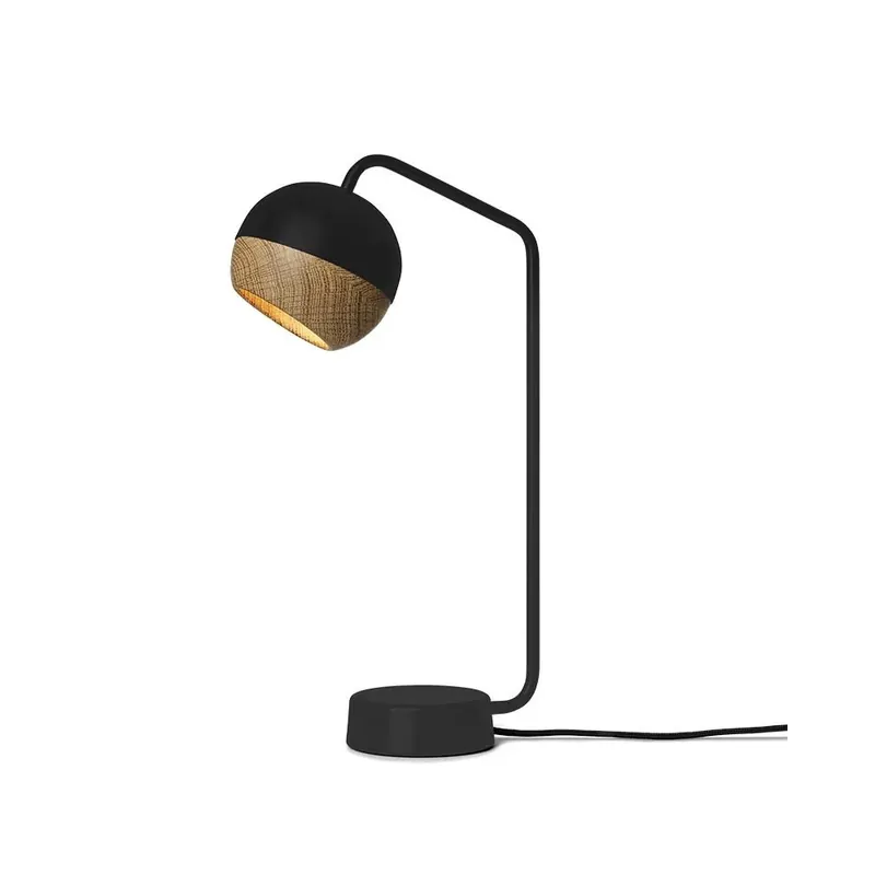 Latest Ray table lamp, white, oak detail on screen