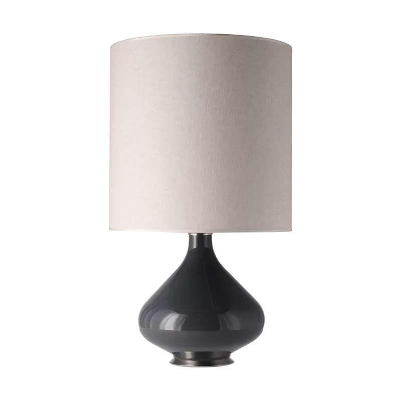 Modern Flavia table lamp grey lamp base, Lino Negro M