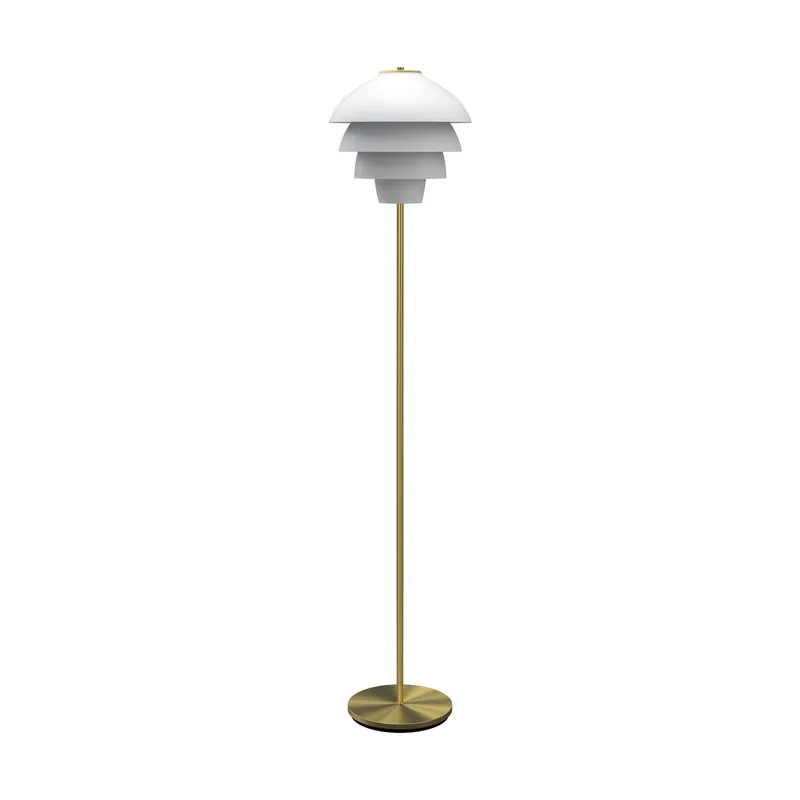 Next Day Delivery Valencia Floor Lamp 150 cm, Matt white - brass