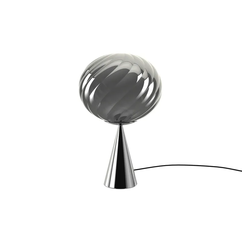 Whirl cone fat table lamp, Silver-black Instant Buy