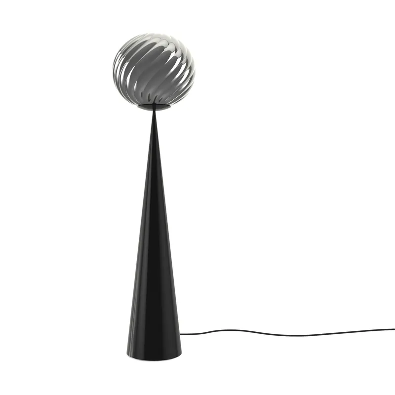 Whirl cone fat floor lamp, Silver-black Get Yours
