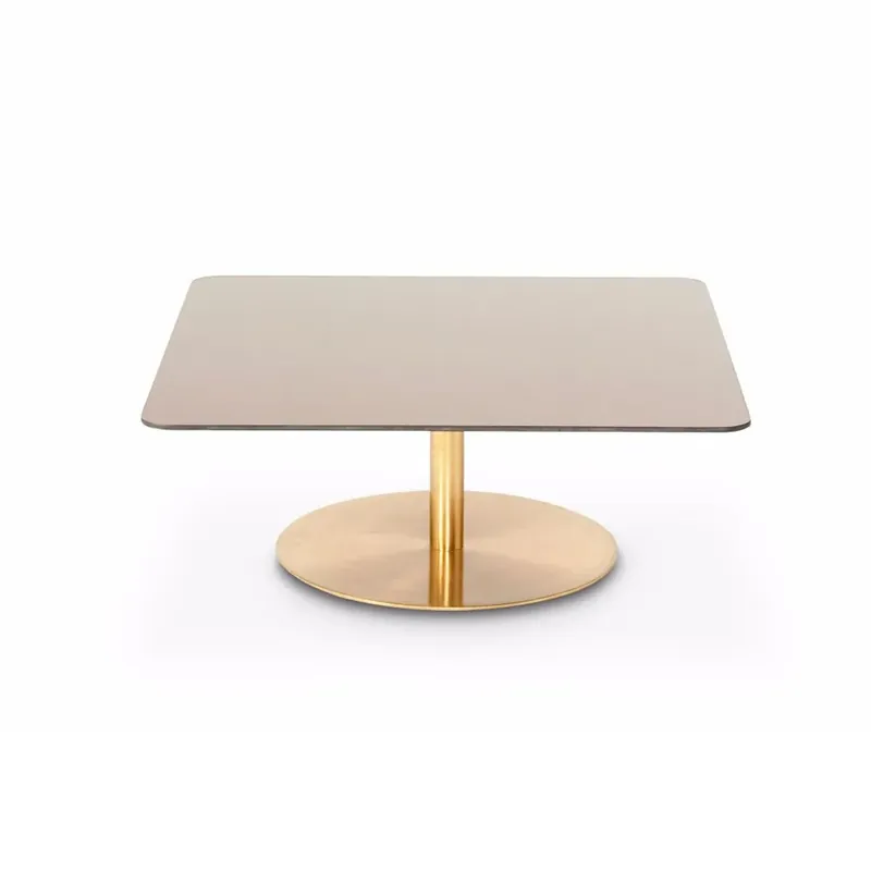 Viral Flash coffee table 80x80 cm, Black mirror glass-black stand