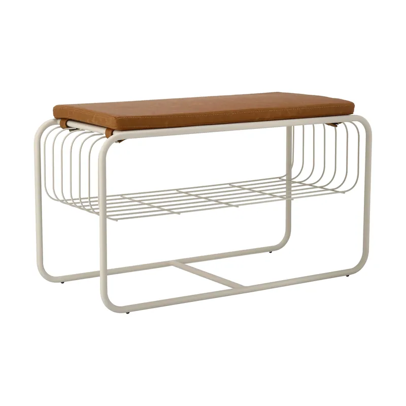 Nod bench/shoe rack 80x36x42 cm, White Fast Shipping