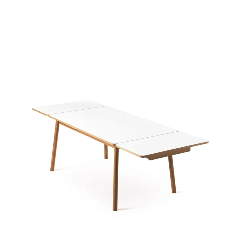 Exclusive Dino+ dining table with additional disk, White. oak stand. 2st additional discs