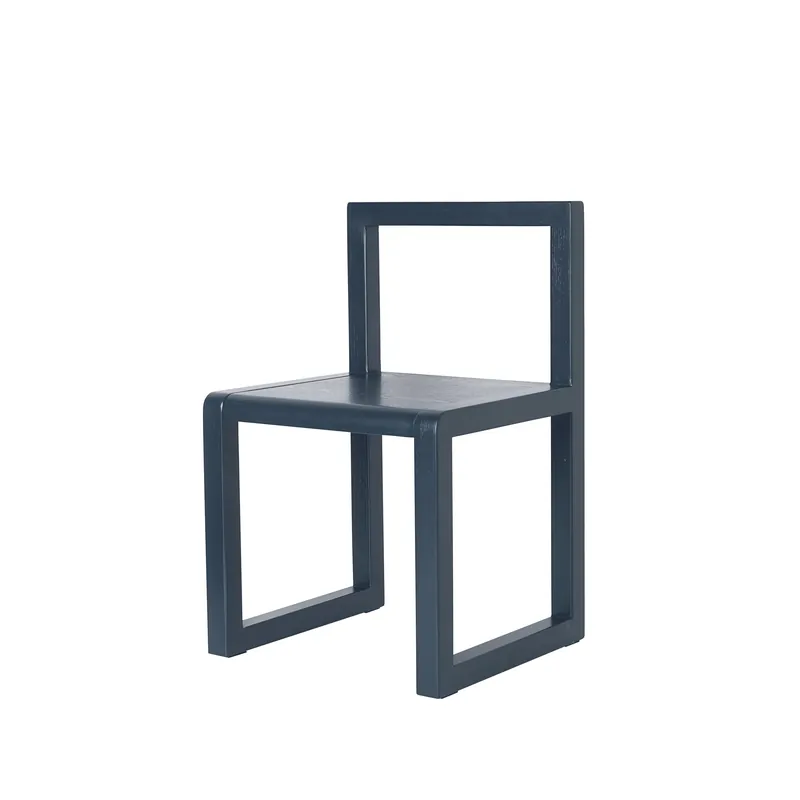 Time-Limited Little Architecht childrens chair, Dark blue, ash veneer