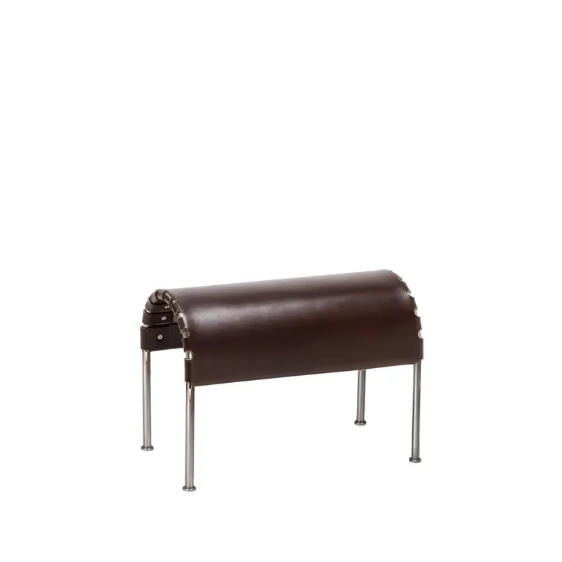 Bruno footstool, Cigar brown - coppered base Top Rated
