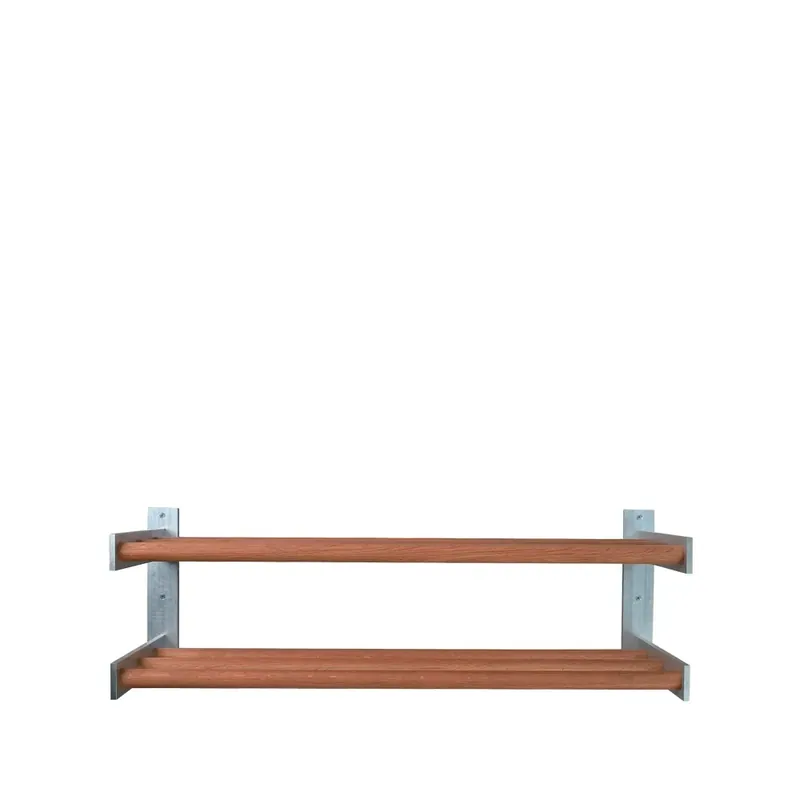 Shoe shelf 5, Oak black stained, wall, 2 level Luxury