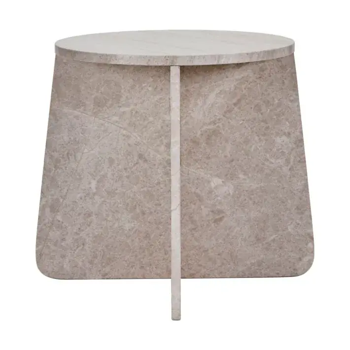Place Order Marb side table 48x48x40 cm, Beige marble