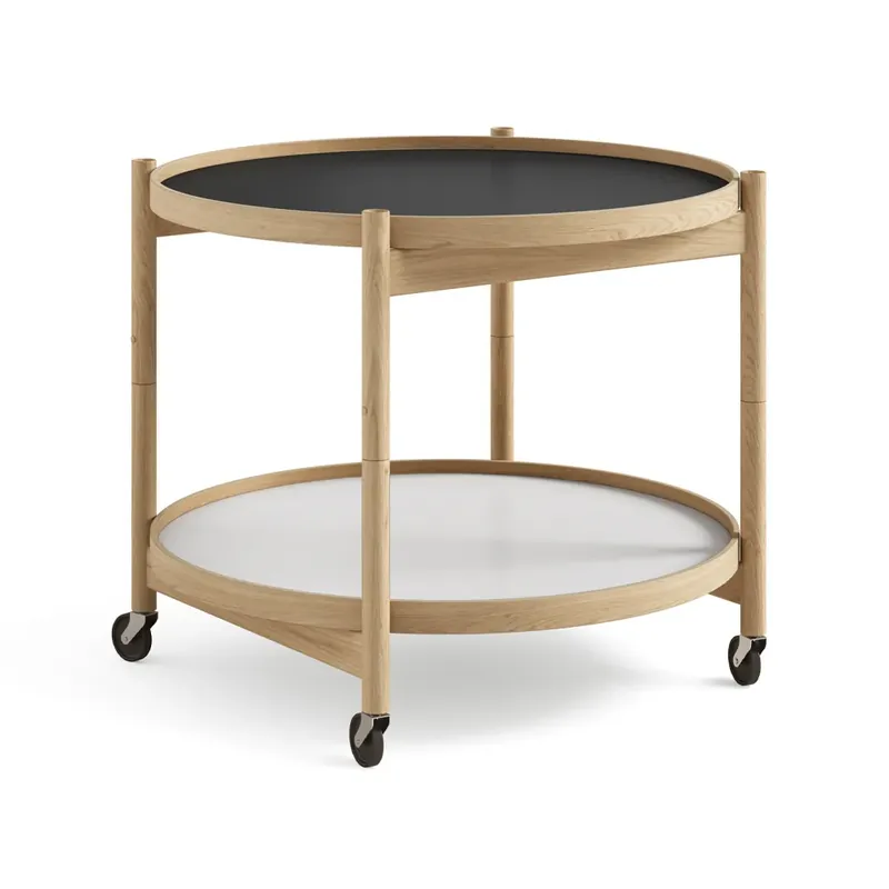 Affordable Bølling Tray Table model 60, Water, oiled walnut stand