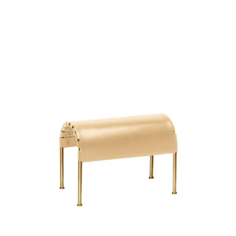 Trusted Brand Bruno footstool, Cigar brown - coppered base